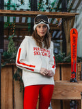 Creme Ski Coach Knit Hoodie