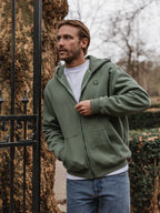 Grüner Oversize-Cardigan mit charakteristischem Muster