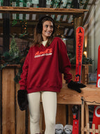 Bordeauxroter Oversize-Skipullover