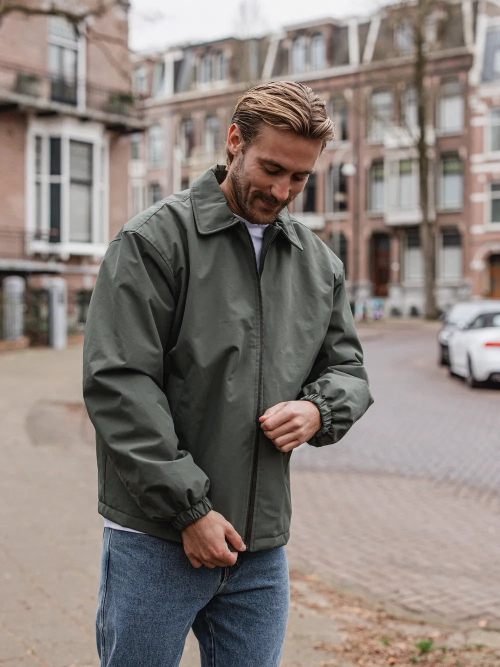 Green Padded Coach Zip Jacket