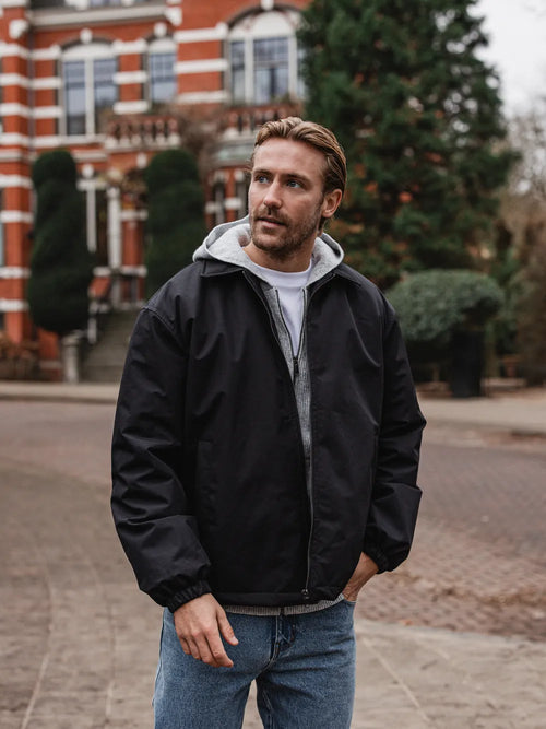 Black Padded Coach Zip Jacket – 16/08 WEAR