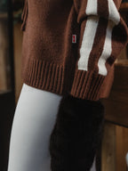 Brauner Strickhoodie von Ski Coach