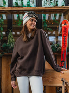 Brauner Ski Coach Oversize-Pullover