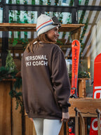 Brauner Ski Coach Oversize-Pullover