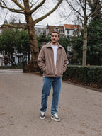 Braune Oversize-Teddyjacke