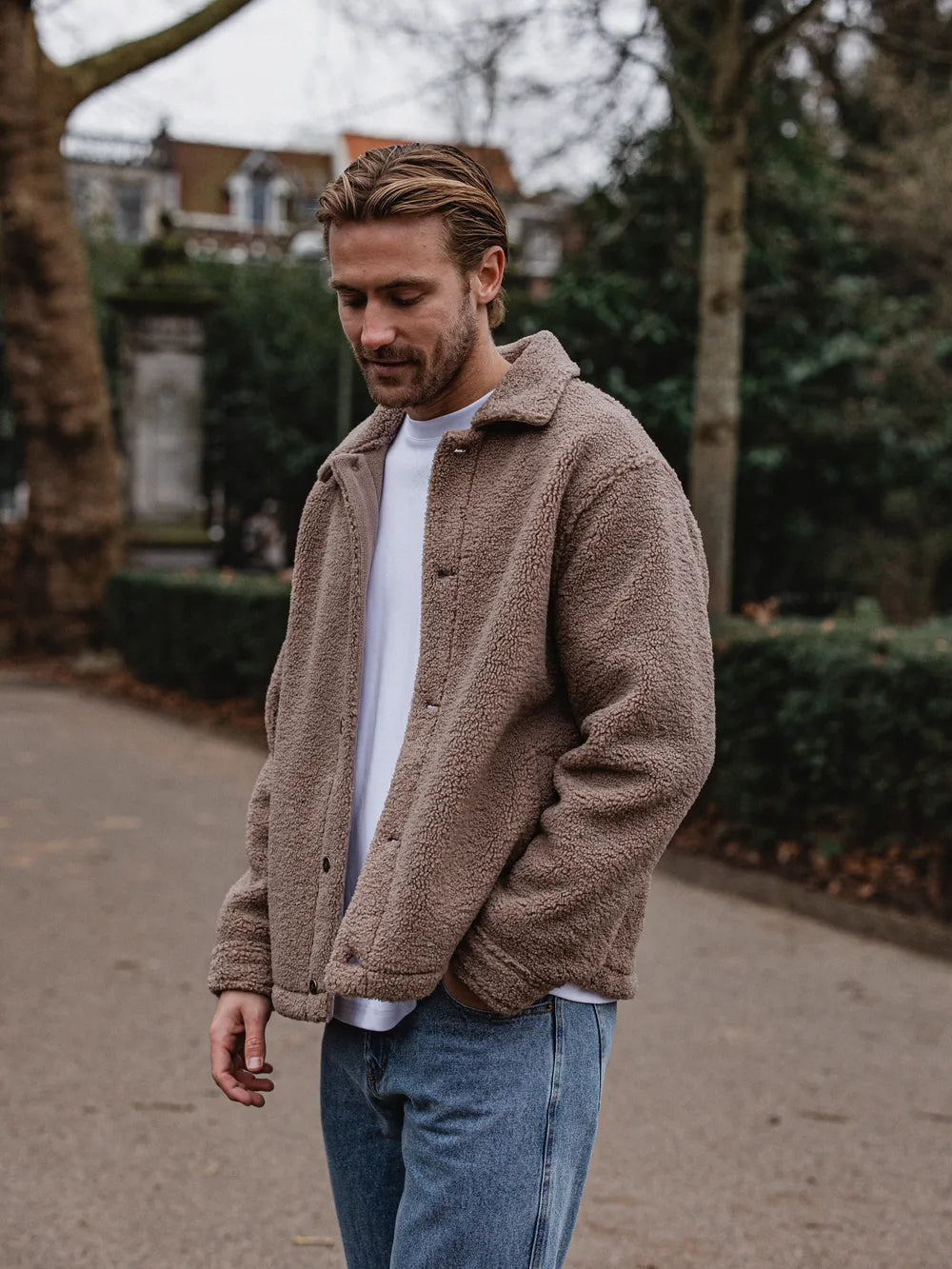 Brown Oversized Teddy Jacket