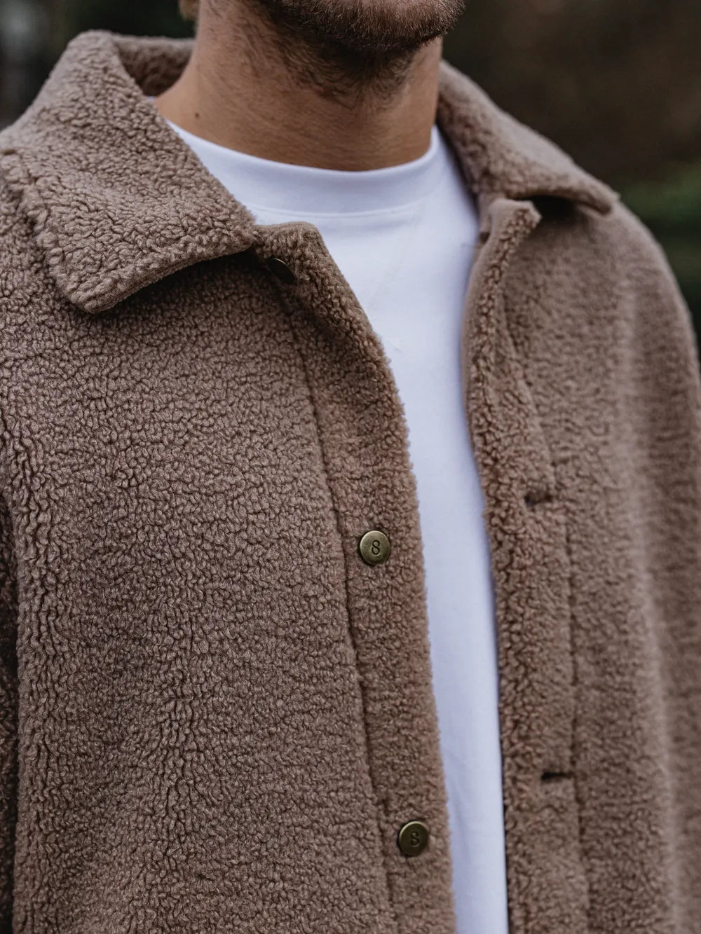 Brown Oversized Teddy Jacket