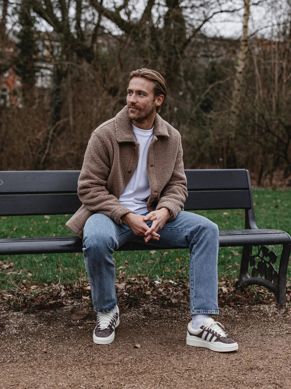 Braune Oversize-Teddyjacke