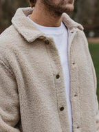 Beige Oversized Teddy Jacket