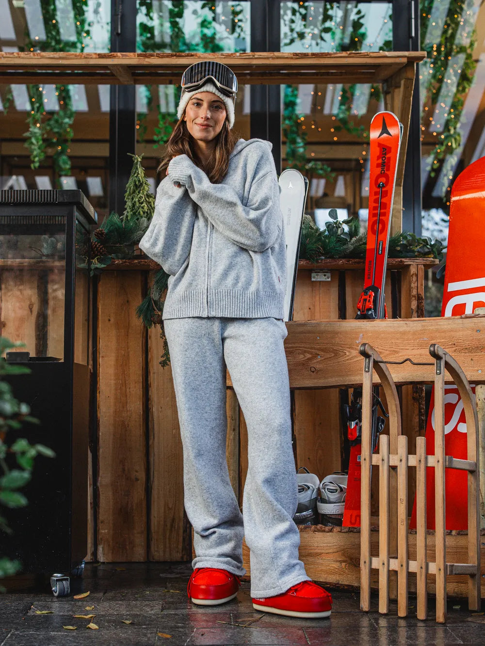 Grey Knitted Zip Vest