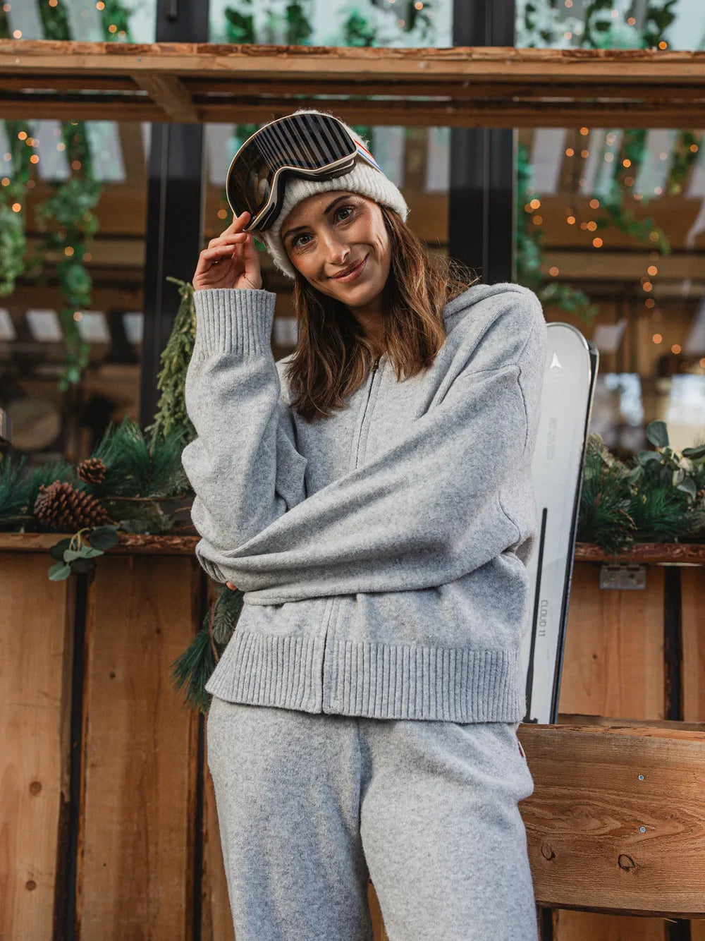 Grey Knitted Zip Vest