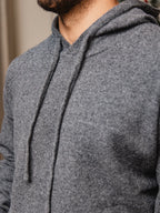 Dark Grey Knit Hoodie