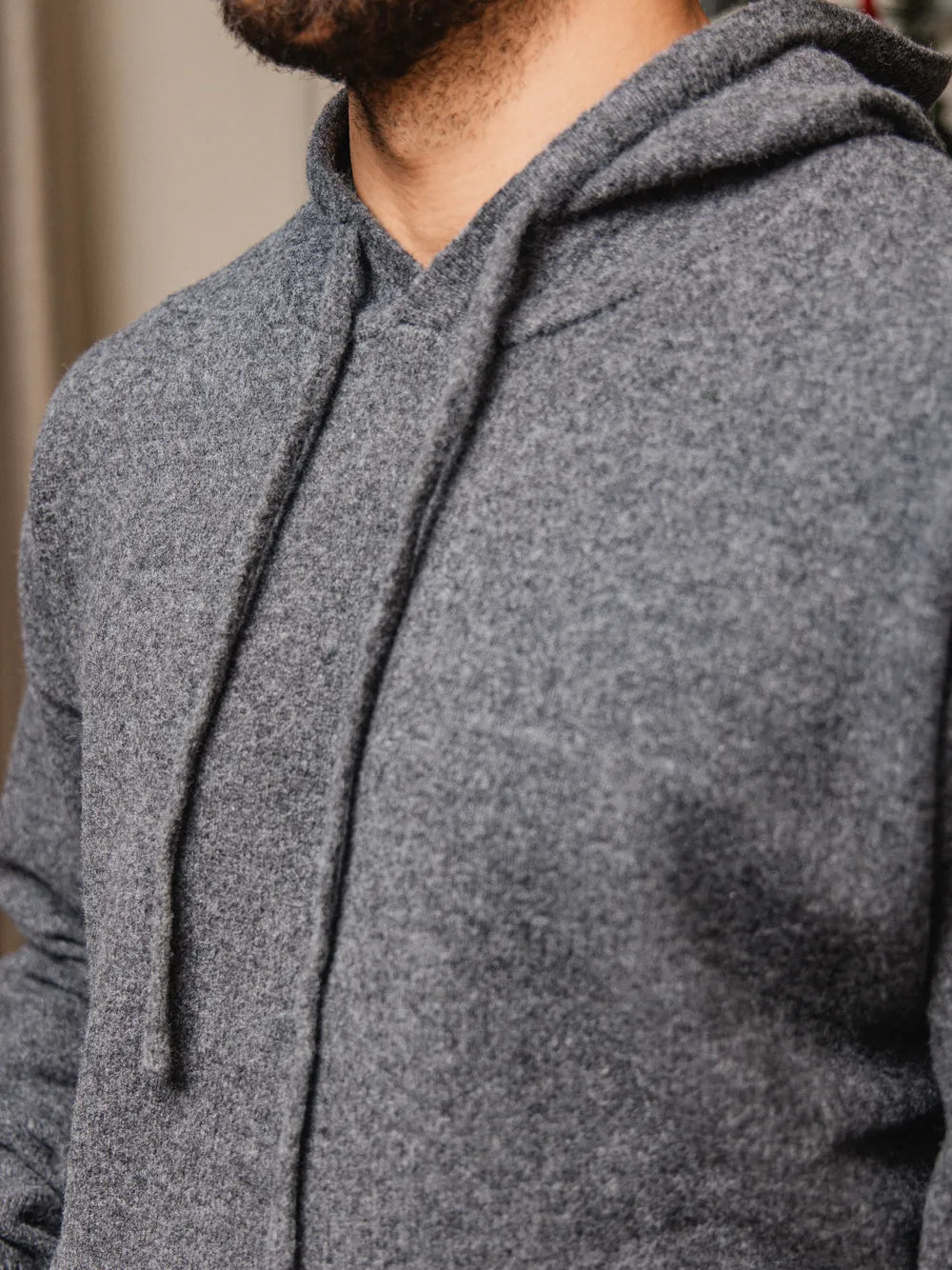 Dark Grey Knit Hoodie