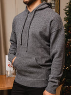 Dark Grey Knit Hoodie