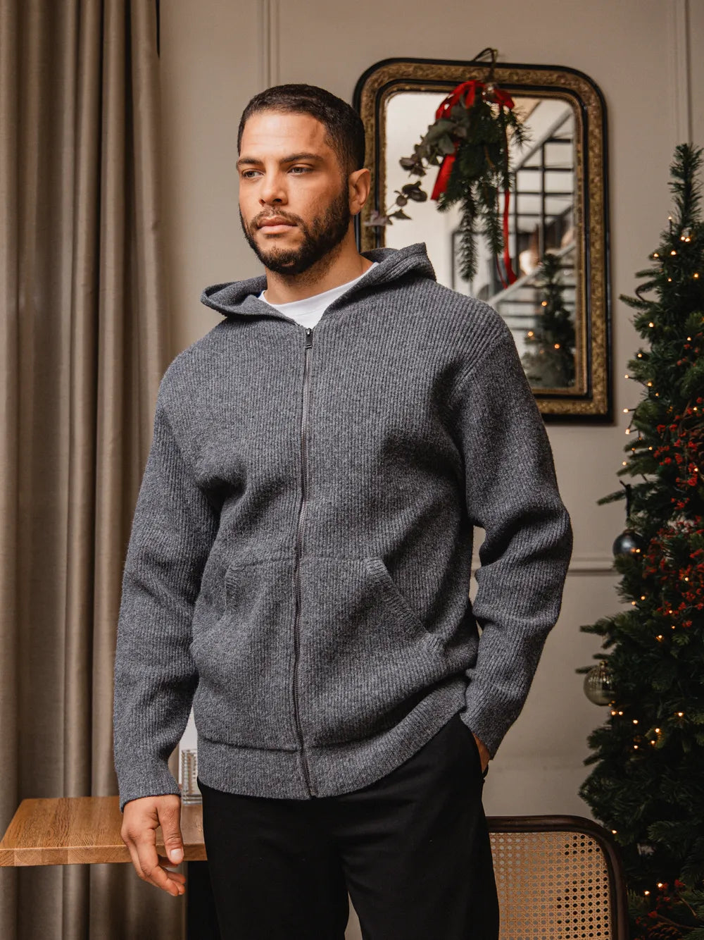 Dark Grey Oversized Knit Vest