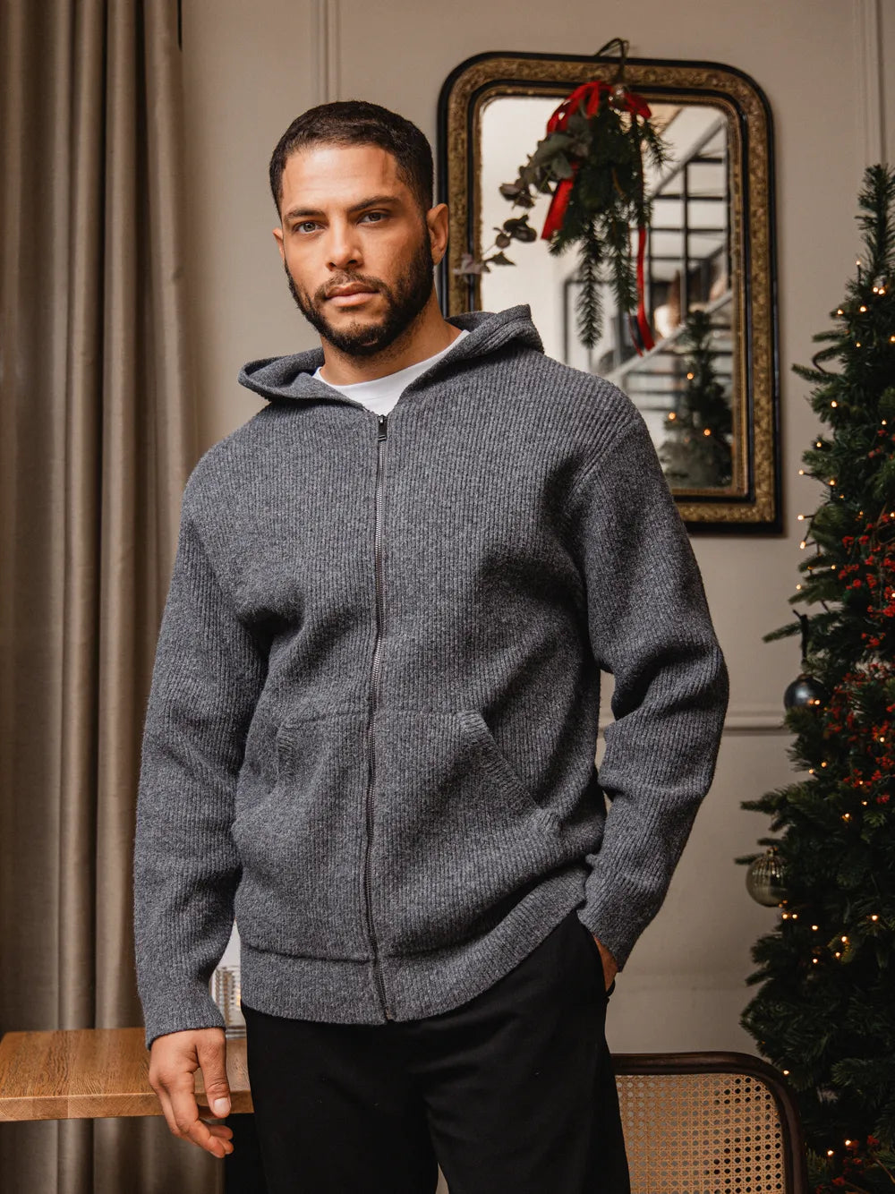 Dark Grey Oversized Knit Vest