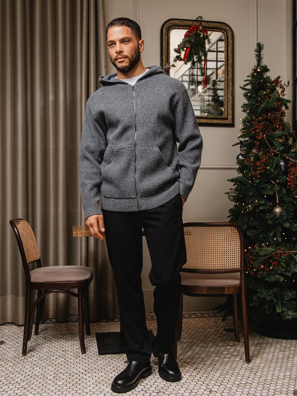 Dark Grey Oversized Knit Vest