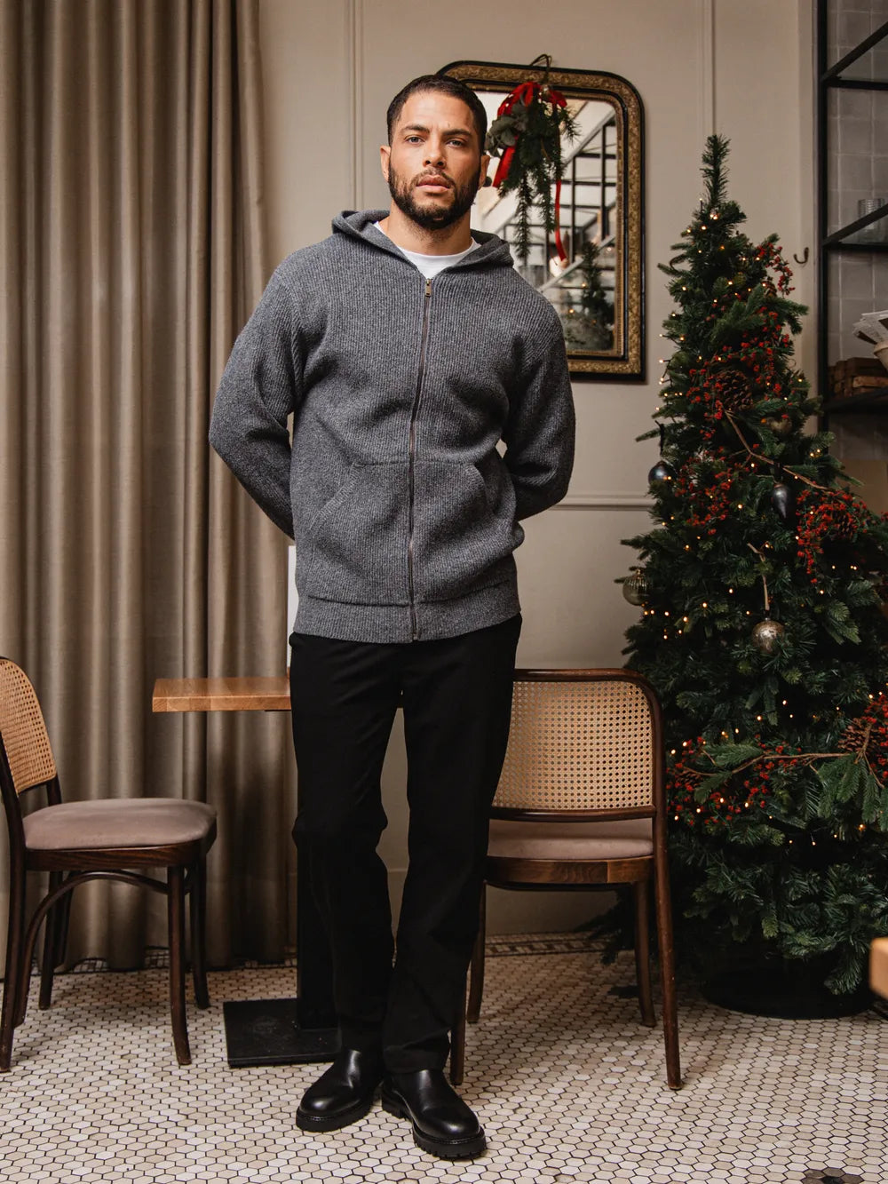 Dark Grey Oversized Knit Vest