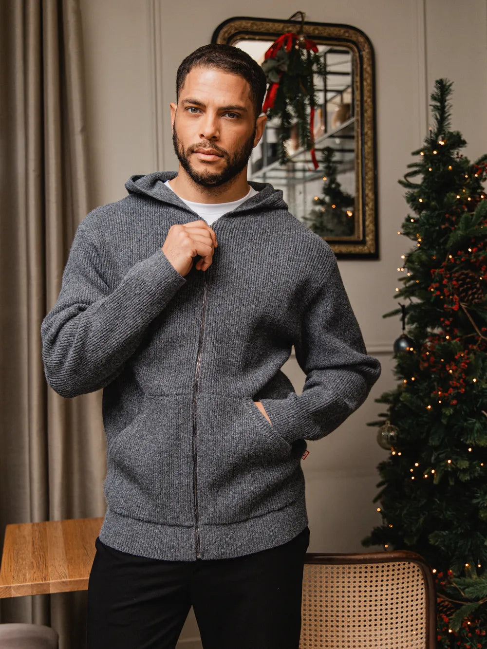 Dark Grey Oversized Knit Vest