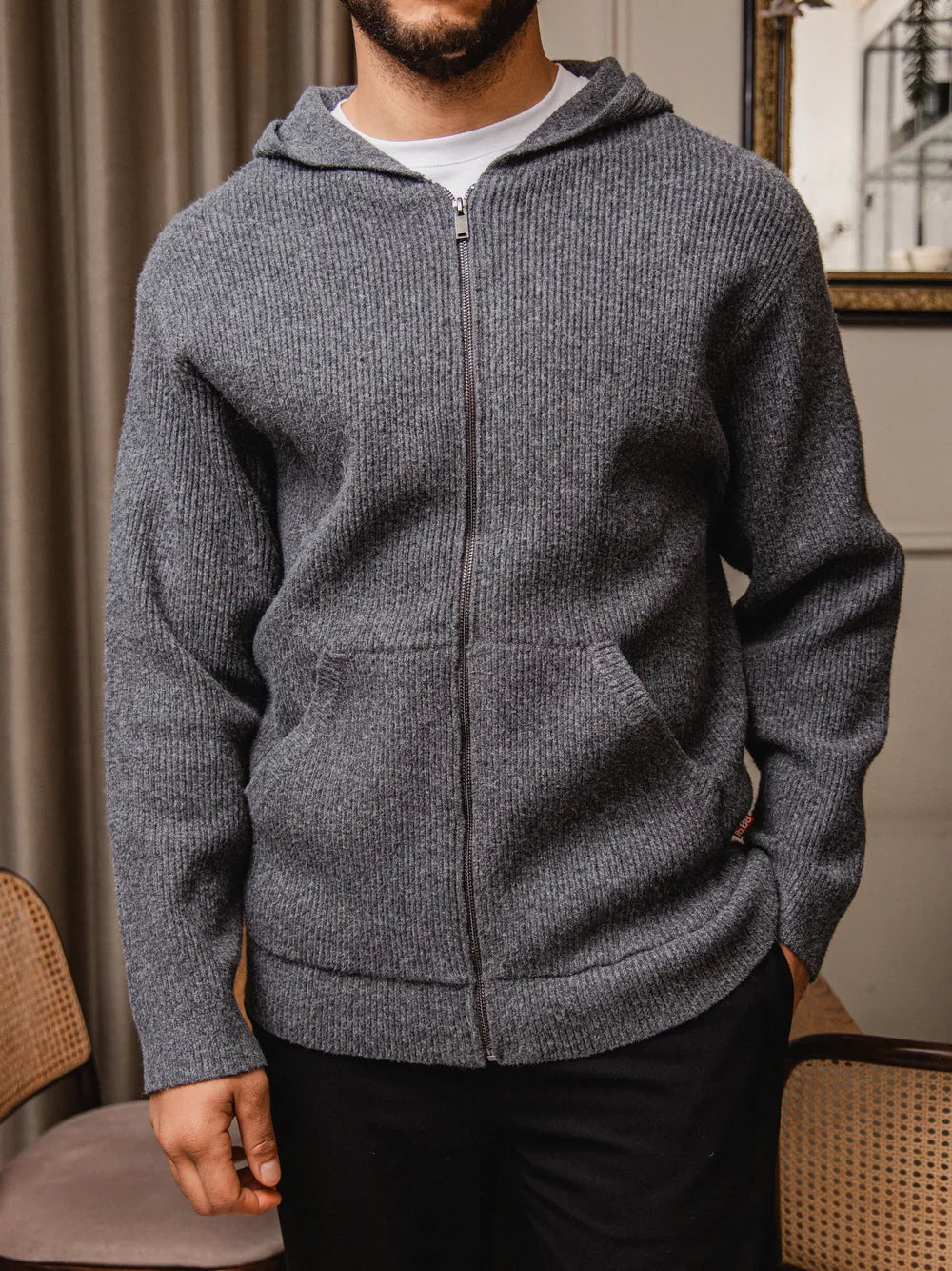 Dark Grey Oversized Knit Vest