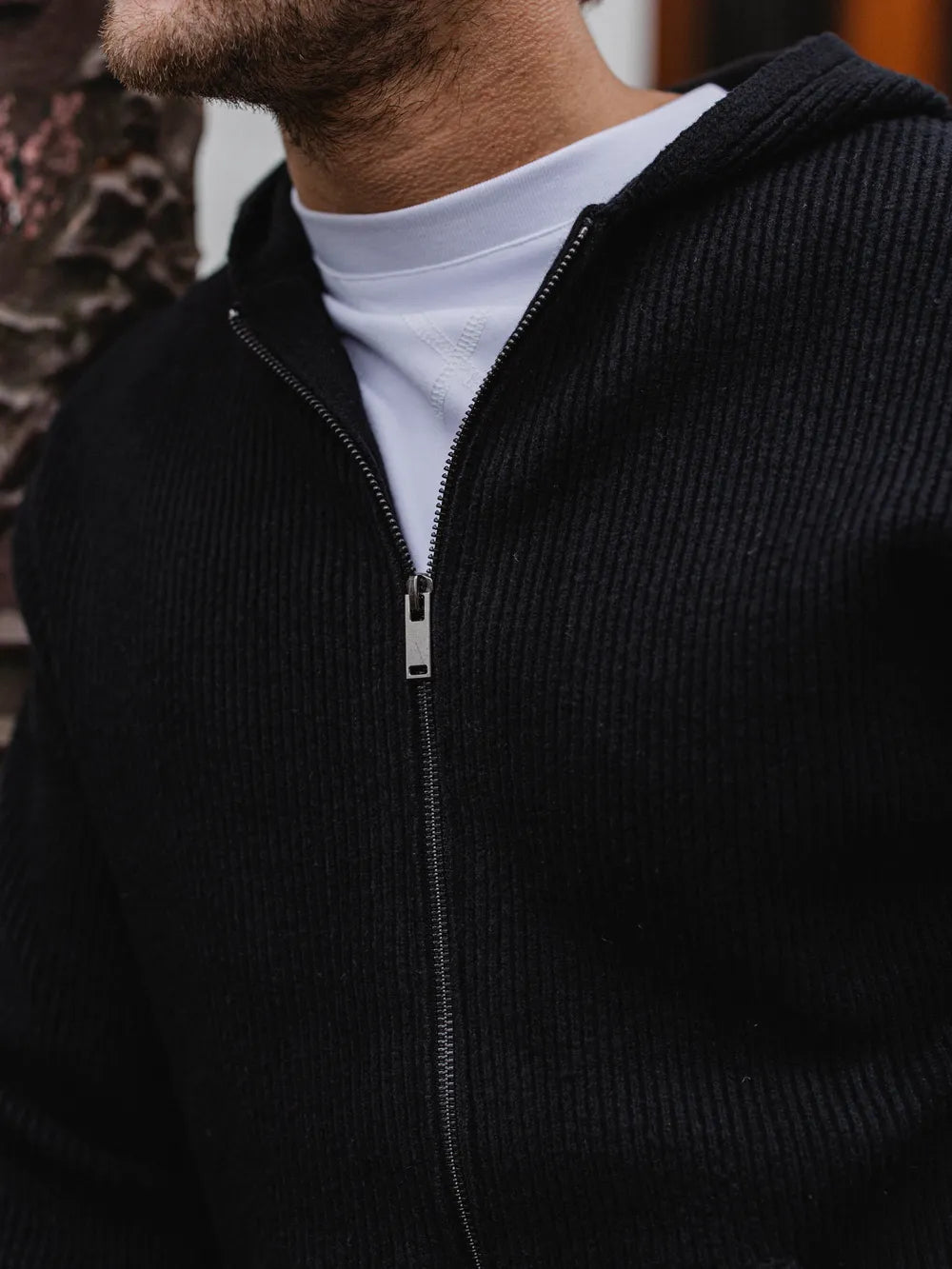 Schwarze Oversize-Strickweste