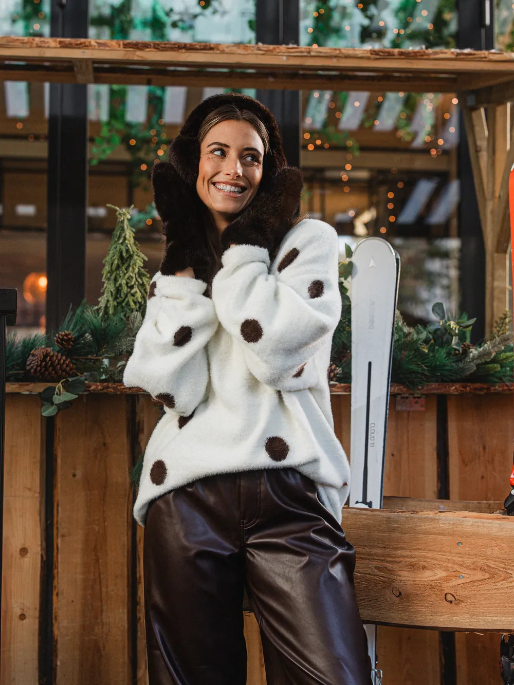 White Soft Polka Dot Sweater