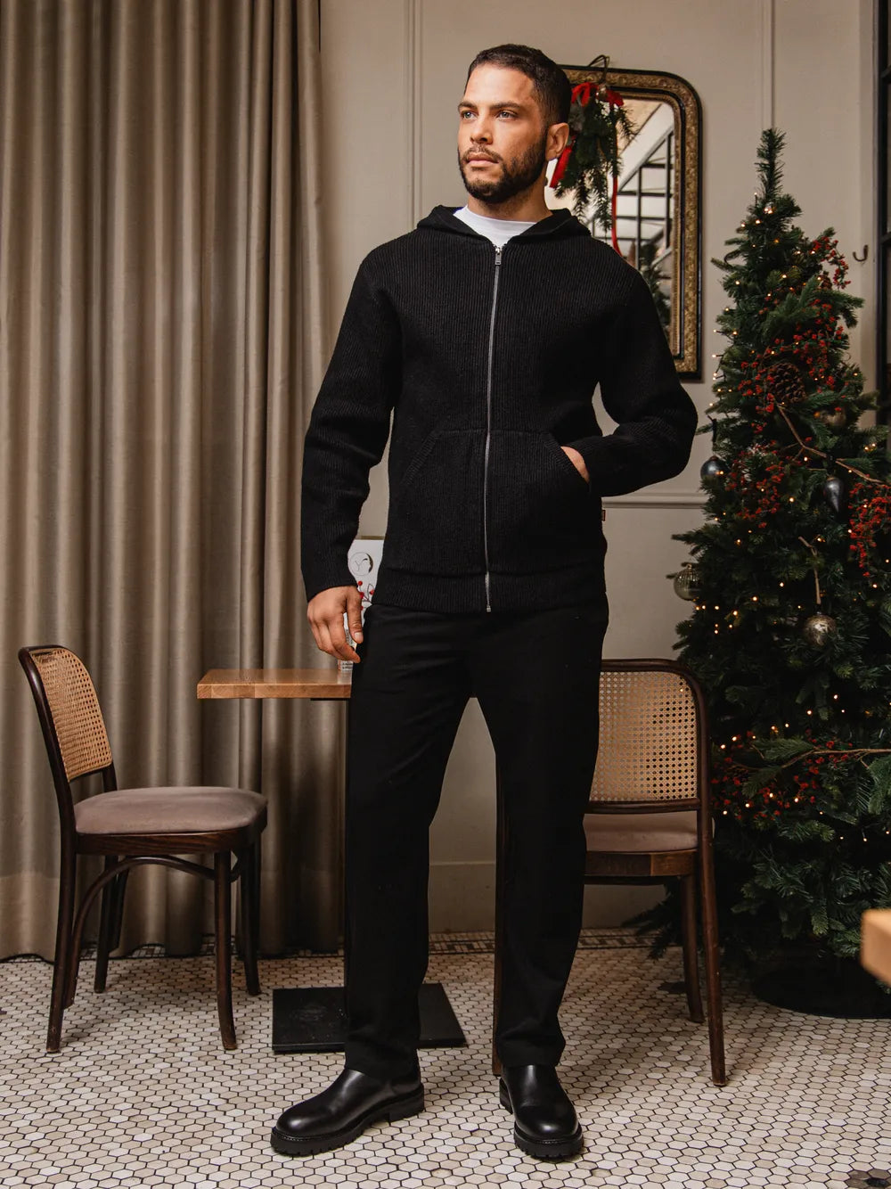 Black Oversized Knit Vest