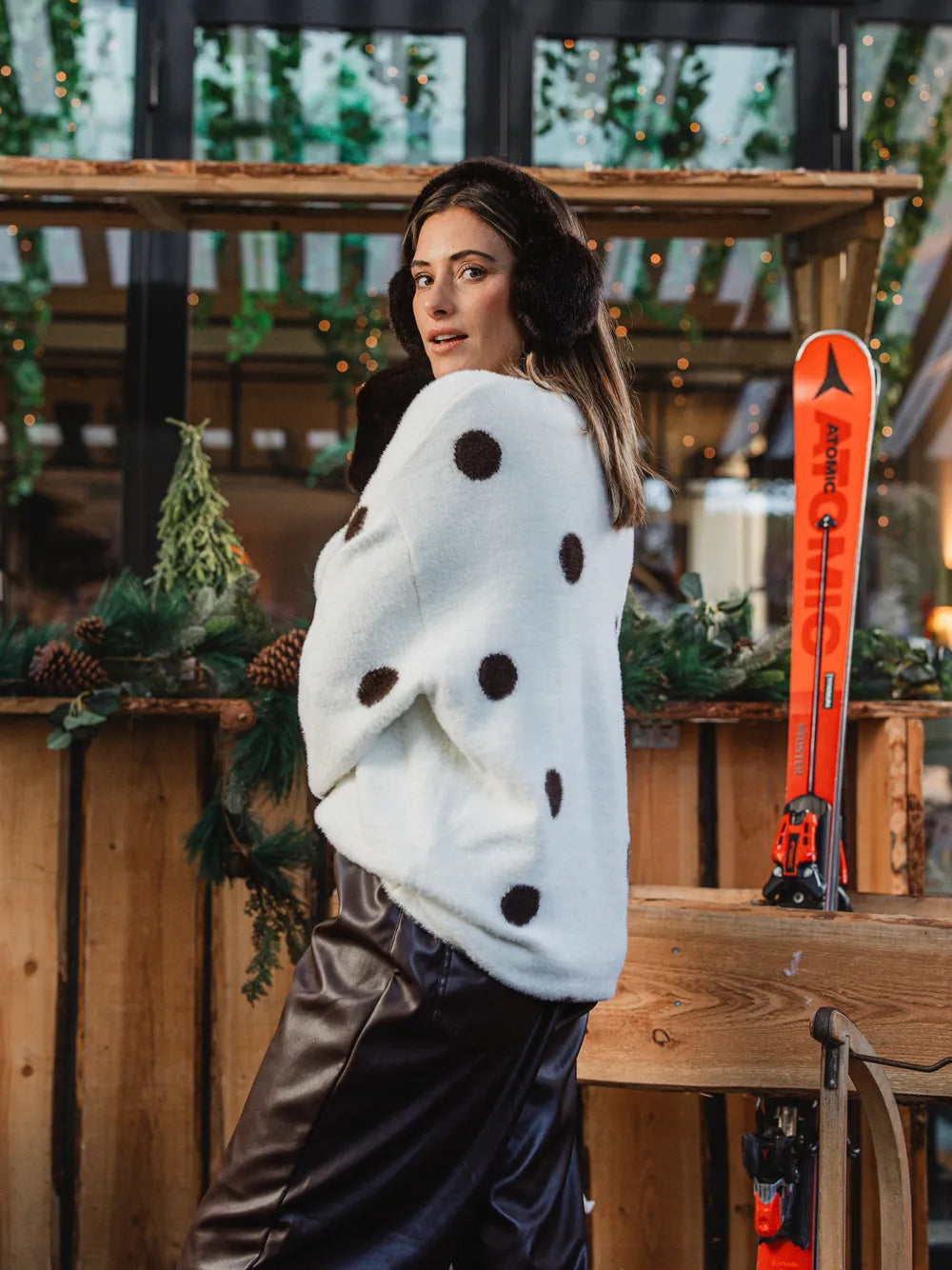 White Soft Polka Dot Sweater