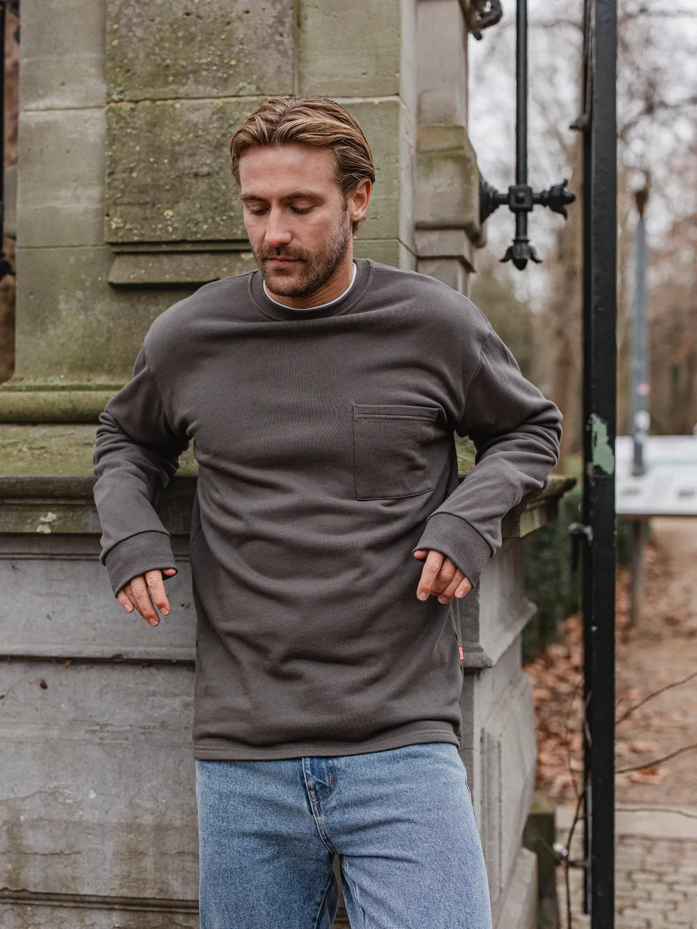 Dark Grey Cotton Longsleeve