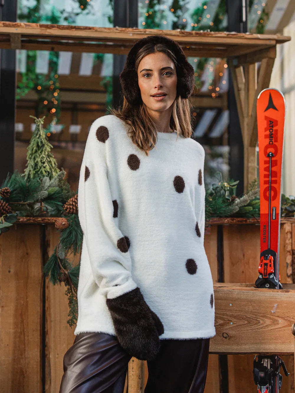 White Soft Polka Dot Sweater