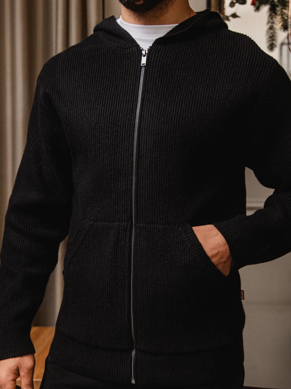 Black Oversized Knit Vest