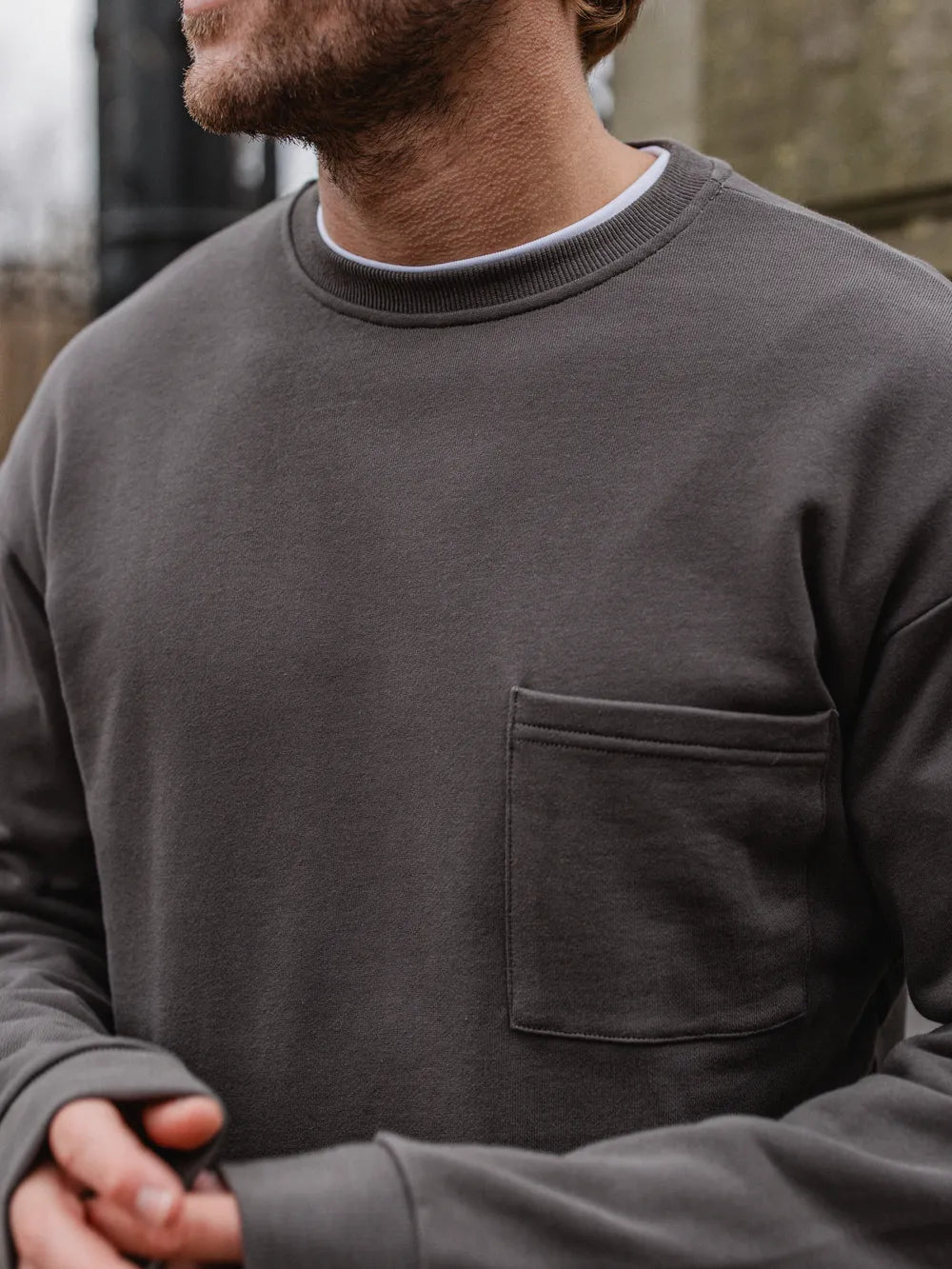 Dark Grey Cotton Longsleeve