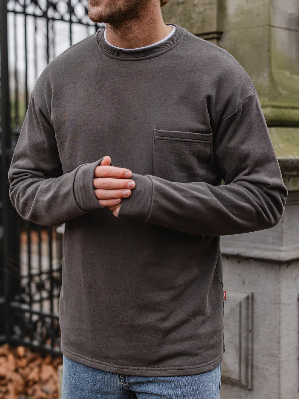 Dark Grey Cotton Longsleeve
