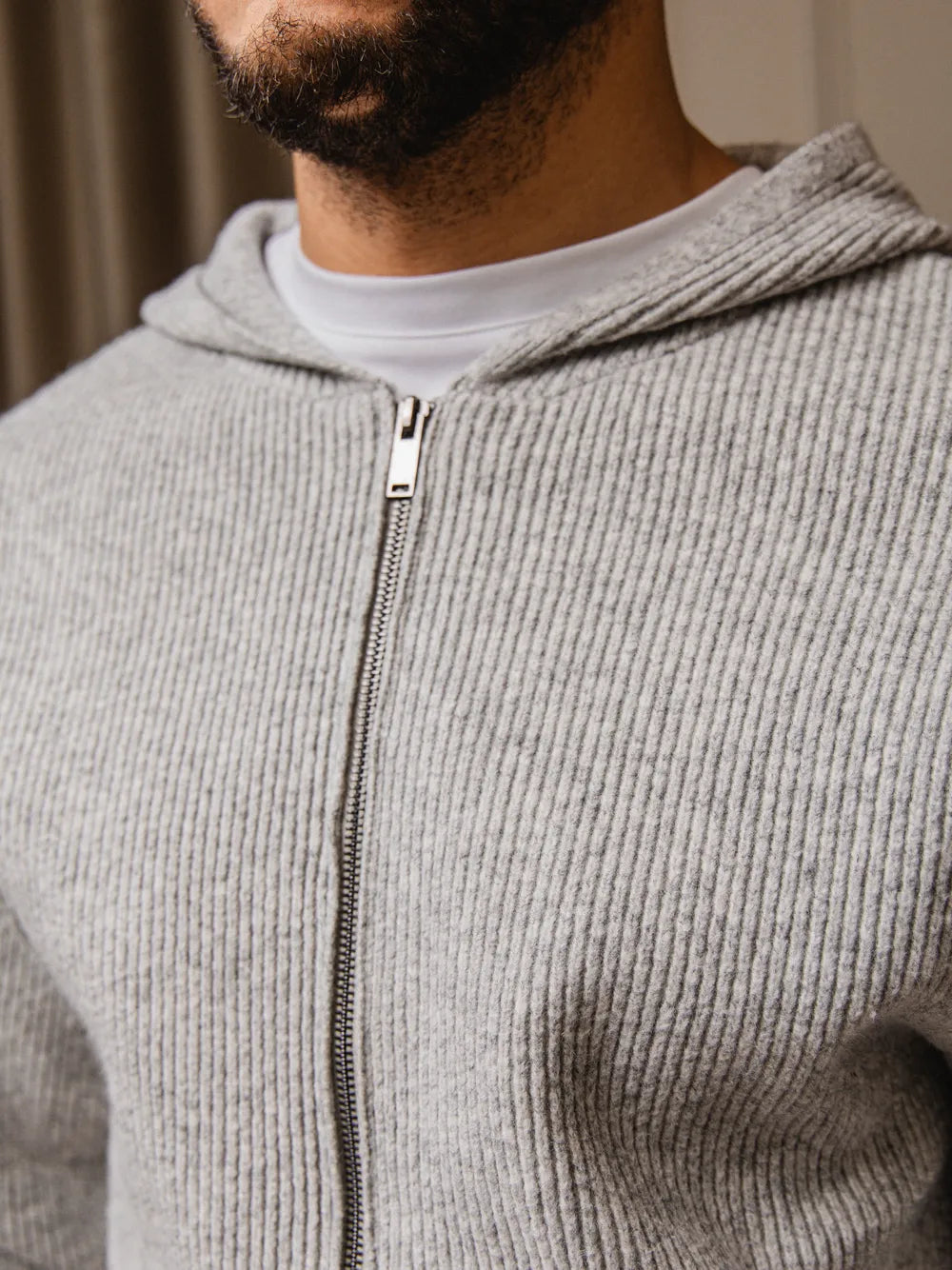 Light Gray Oversized Knit Cardigan