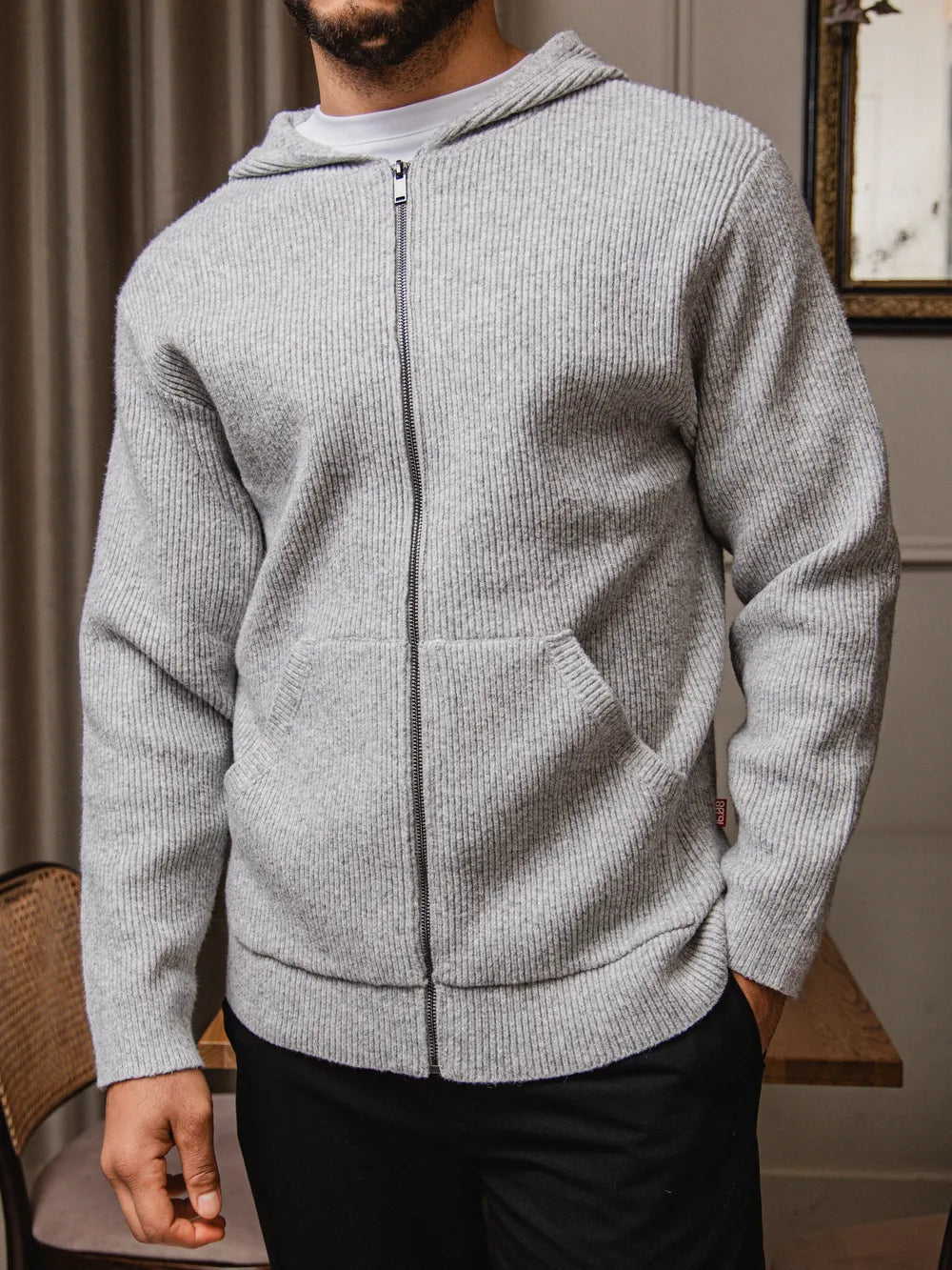 Light Gray Oversized Knit Cardigan