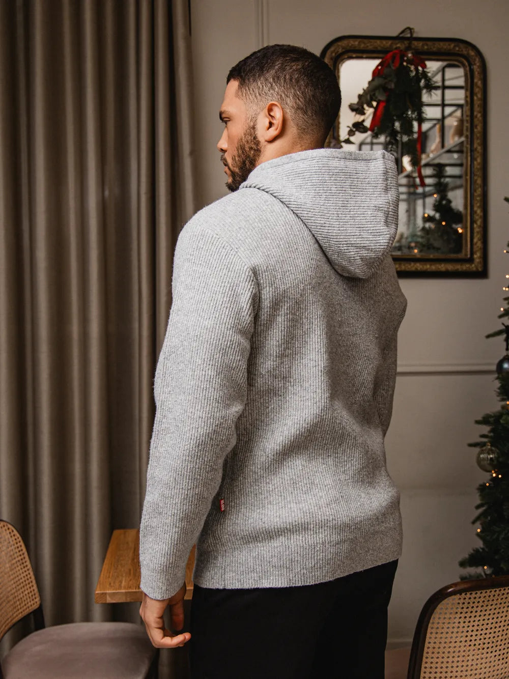 Light Gray Oversized Knit Cardigan