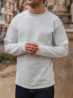 Hellgraues Langarmshirt aus Baumwolle