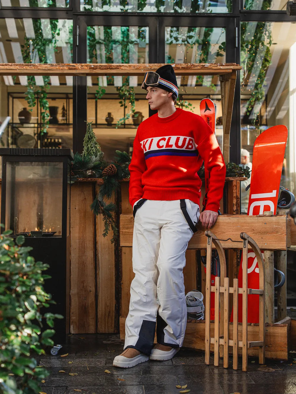 Red Ski Club Oversized Knit