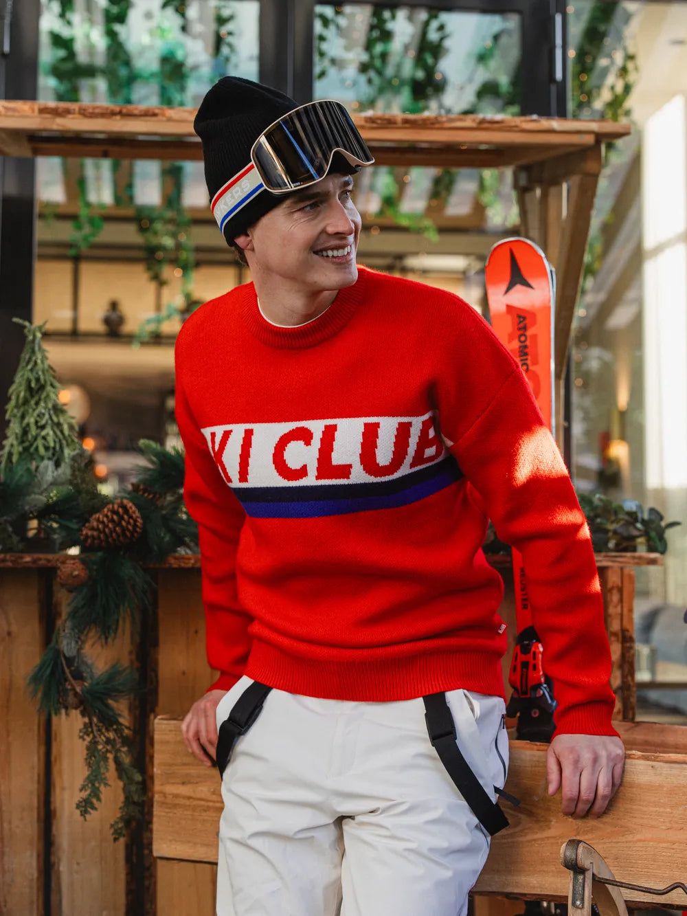 Red Ski Club Oversized Knit