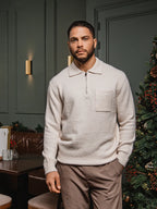 Off White Brushed Pocket Polo