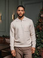 Off White Brushed Pocket Polo