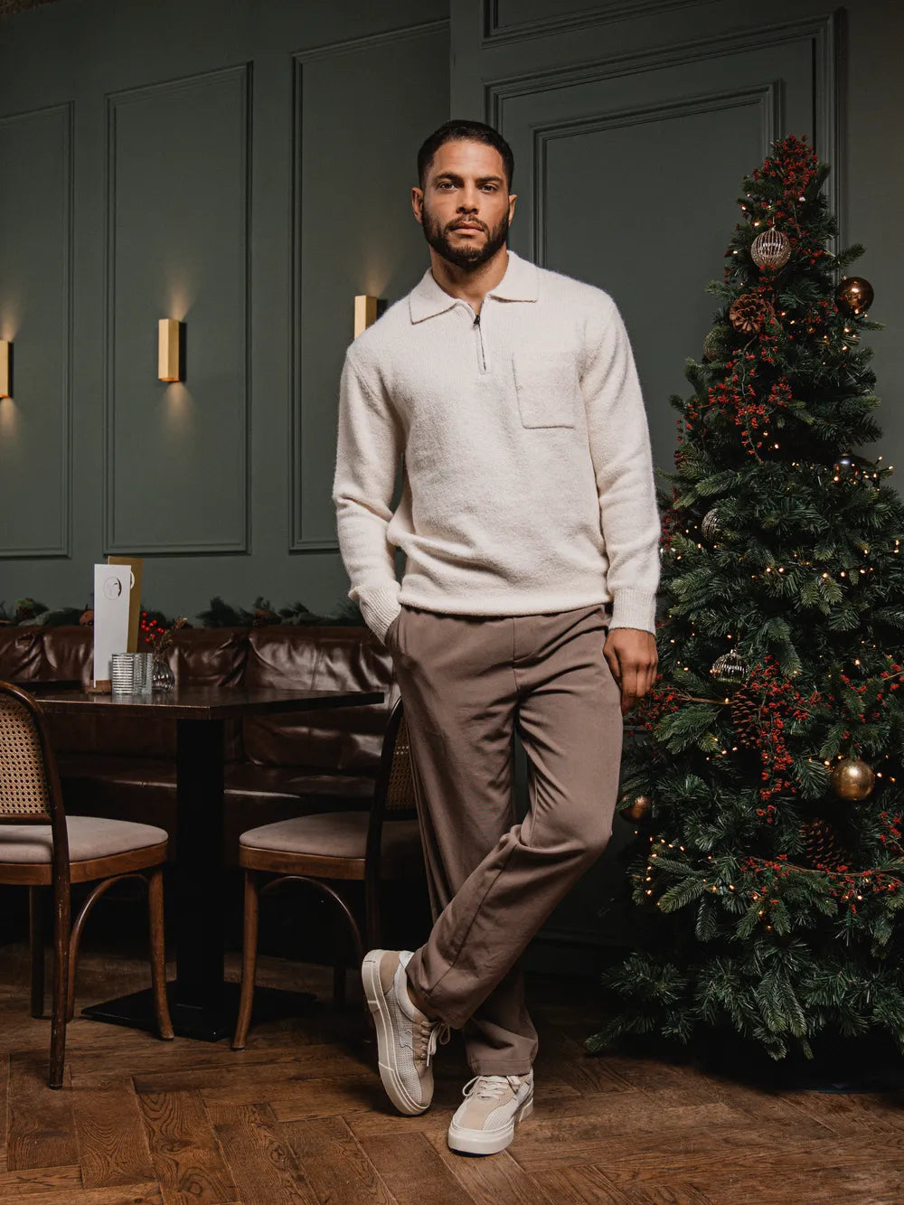 Off White Brushed Pocket Polo