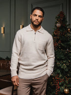 Off White Brushed Pocket Polo