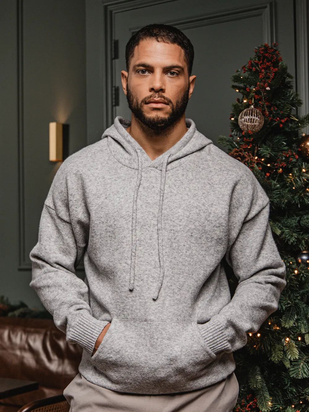 Light Grey Knit Hoodie