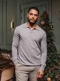 Grey Melange Wool V-Neck