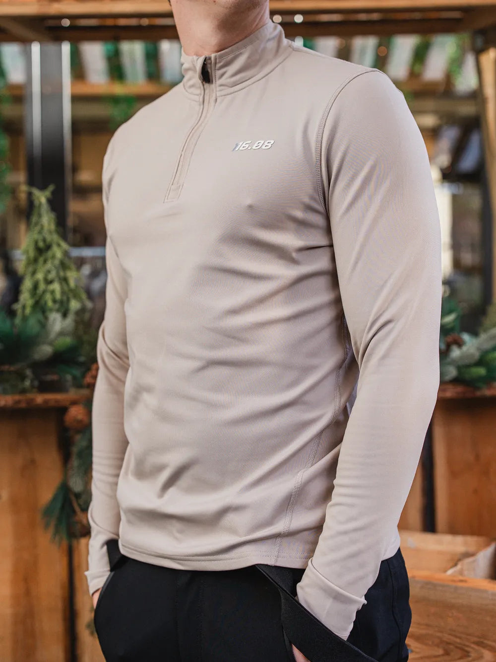 Sportlicher Fleece-Pullover, Beige