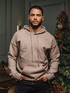 Light Brown Knit Hoodie