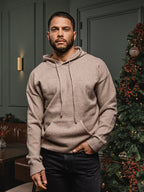 Light Brown Knit Hoodie