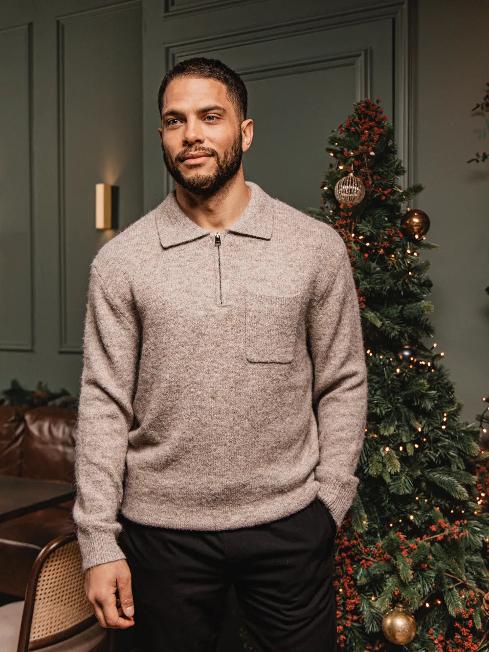 Brown Brushed Pocket Polo