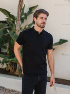 Black Knit V-polo